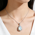 Silver-Tone Mother-of-Pearl Pendant Necklace