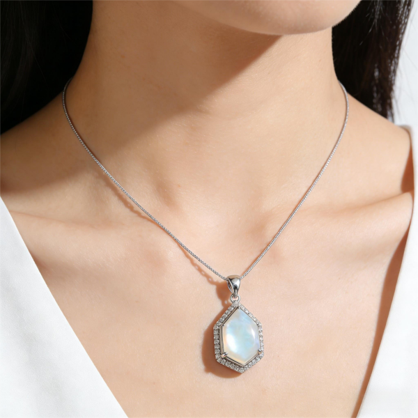 Silver-Tone Mother-of-Pearl Pendant Necklace